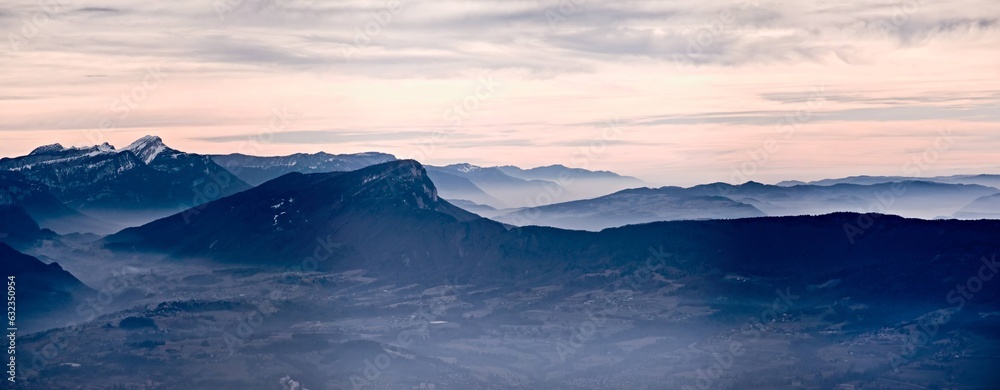 Panoramic Views of Savoie Mountains near Chambery