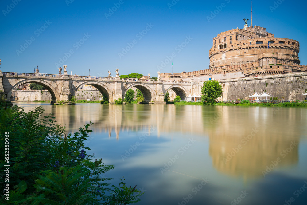 Saint Angel Castle near Tiber river in Rome