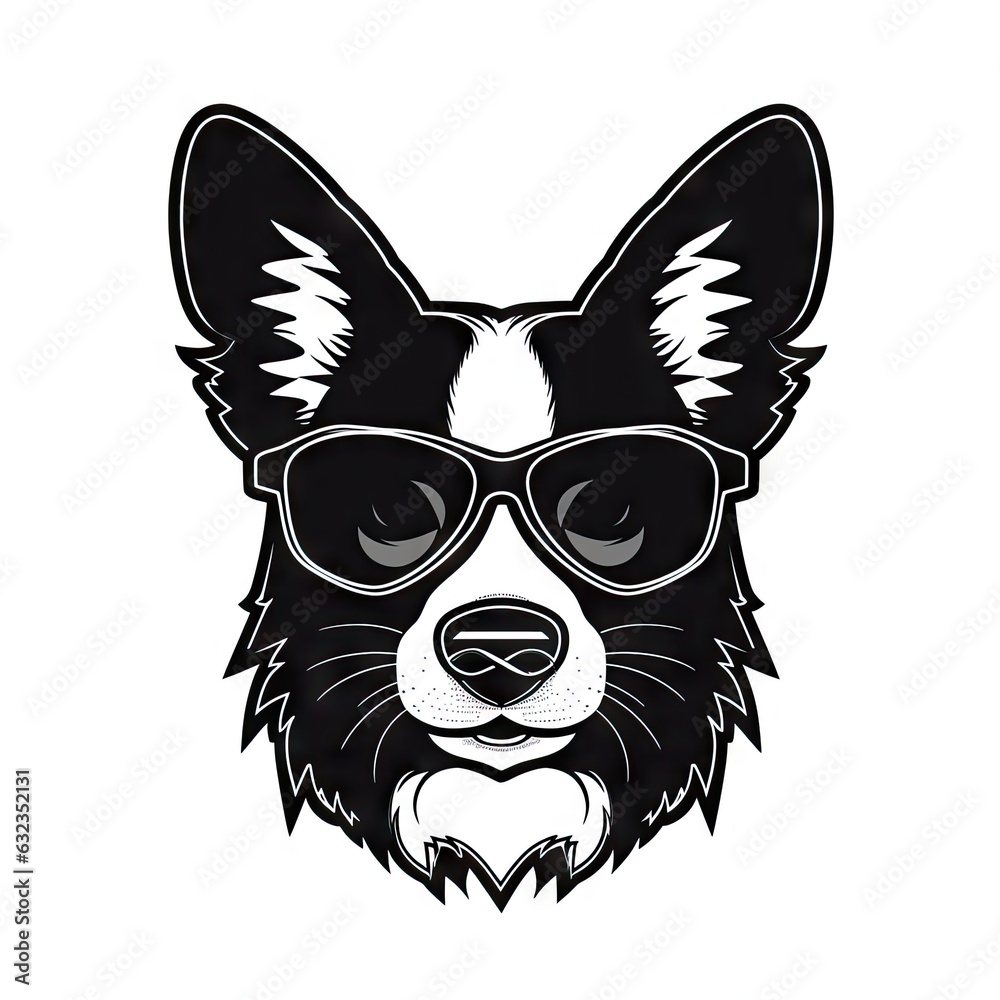 Cool Dog Eyeglasses Isolated, Funny Dogs for Print, AI Generative Illustration Cool Dog Eyeglasses Isolated, Funny Dogs for Print, AI Generative Illustration