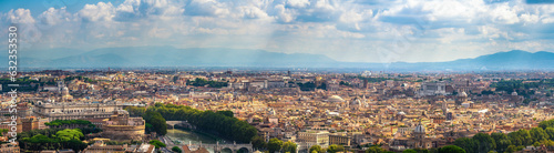 Rome aerial cityscape panorama. Italy