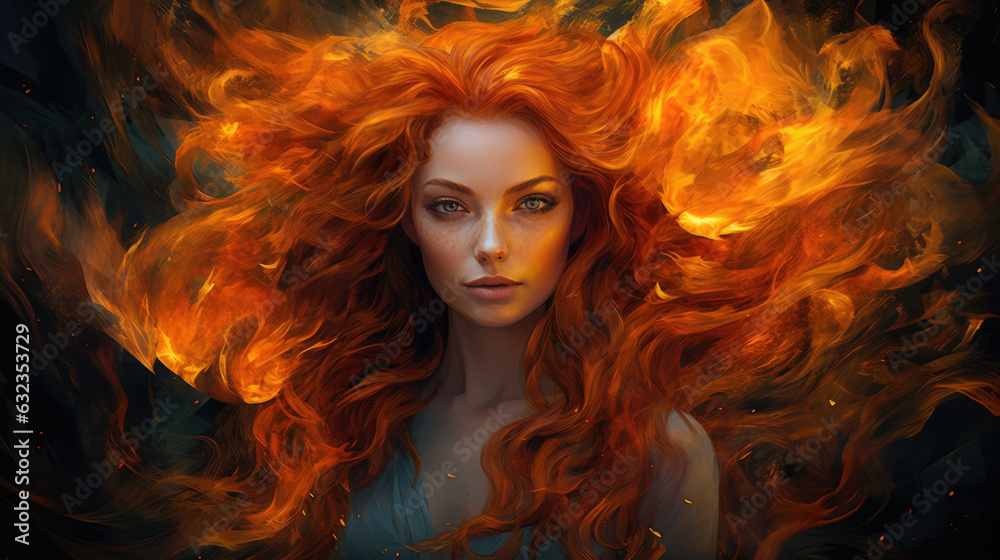 Woman in fire