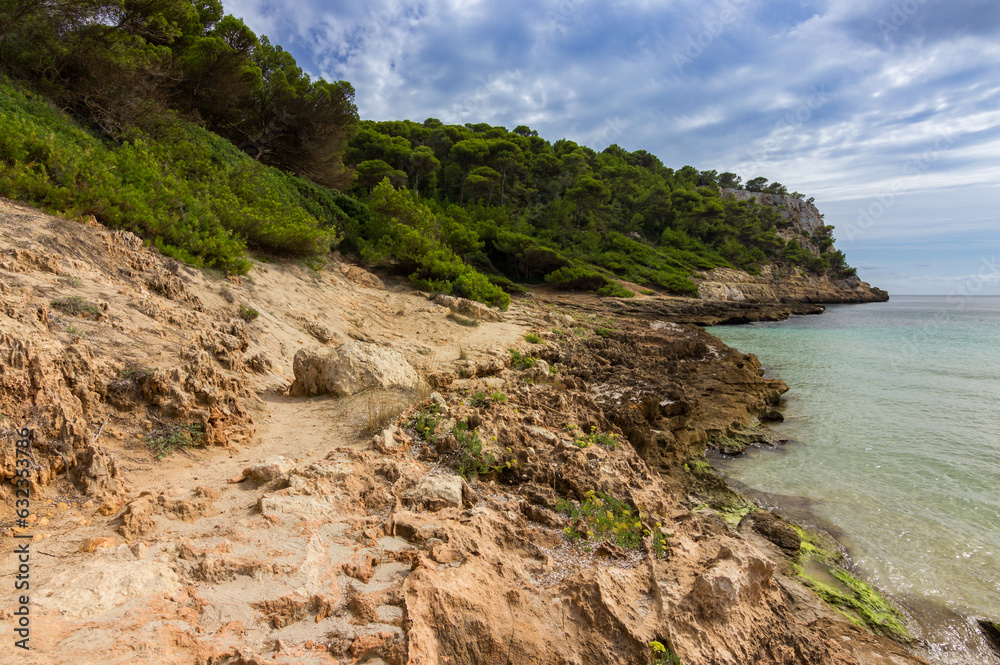 Trebalúger beach in Menorca (Spain)