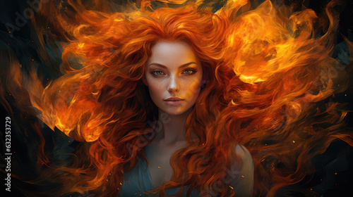 Woman in fire