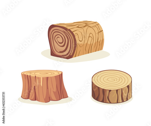 Set of wood vector illustration 