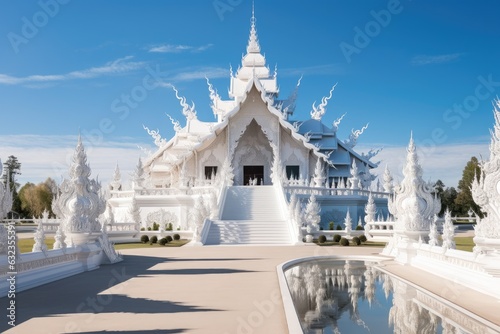 Wat Rong Khun White Temple in Thailand travel destination picture photo