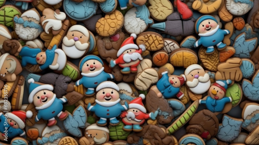Gingerbread Cookies, Christmas Various Gingerbread Cookies. Christmas Gingerbread Cookie Isolated. Merry Christmas, New Year Celebration.