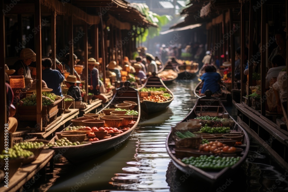 Fototapeta premium Floating Markets in Thailand travel destination picture