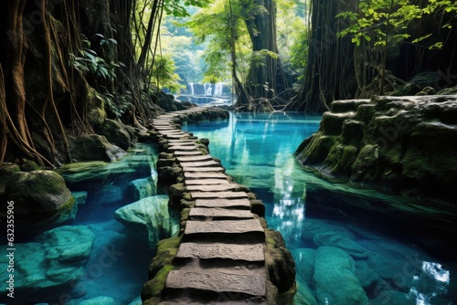 Fototapeta Naklejka Na Ścianę i Meble -  Erawan National Park in Thailand travel destination picture