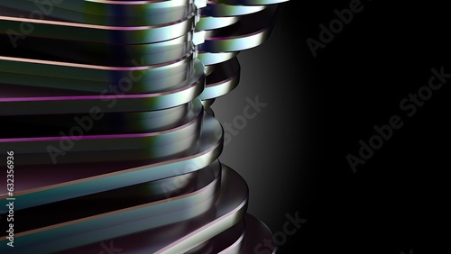 Εκτύπωση καμβά Elegant and Modern 3D Rendering image background of overlapping beveled metal pl