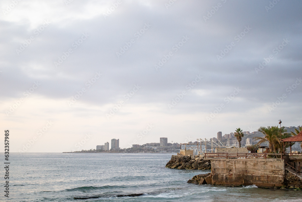 Beirut lebanon city coast mediterranean sea  