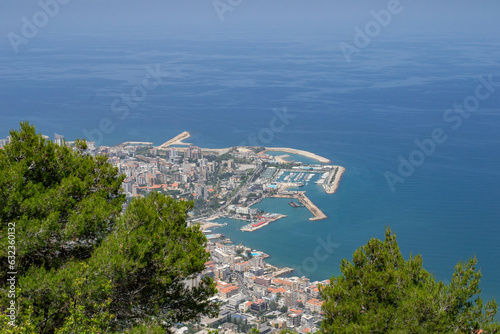 lebanon Jounieh Beirut cityscape coast landscape high up sky clouds mounatins mediterranean sea