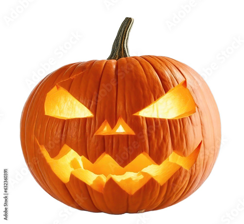 Halloween pumpkin with white background, Generative AI