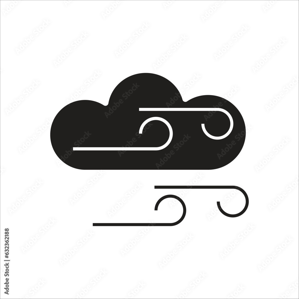 windy icon line vector template windy icon line vector template