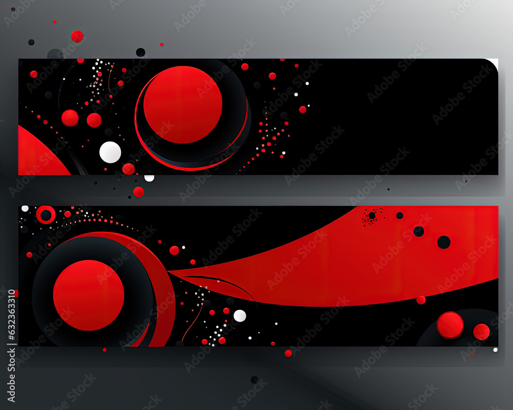 Obraz premium Abstract background with panels in black and red color. Generative AI