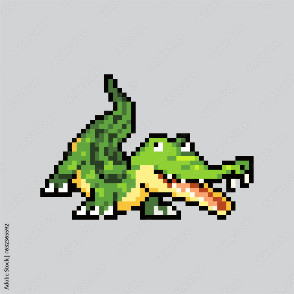 Pixel art illustration Crocodile. Pixelated crocodile. Crocodile reptile icon pixelated
for the pixel art game and icon for website and video game. old school retro.