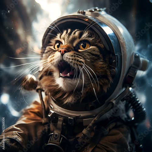 cat in astronaut suit in space  © Fellipe