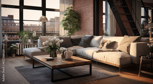 living room with a sofa generativa IA © Victor