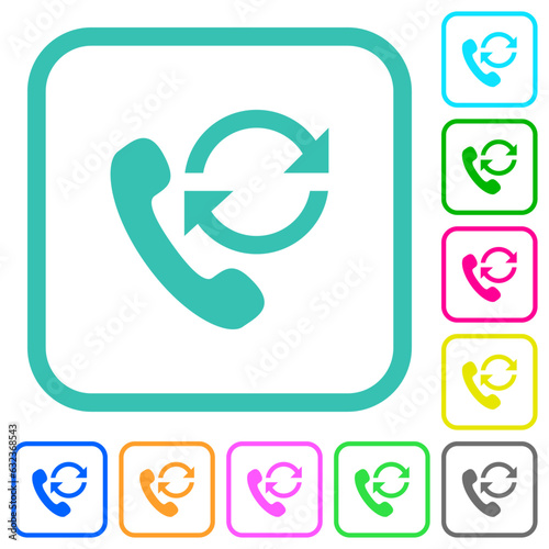Recall vivid colored flat icons