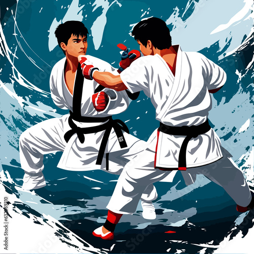 illustration judo fight sport karate