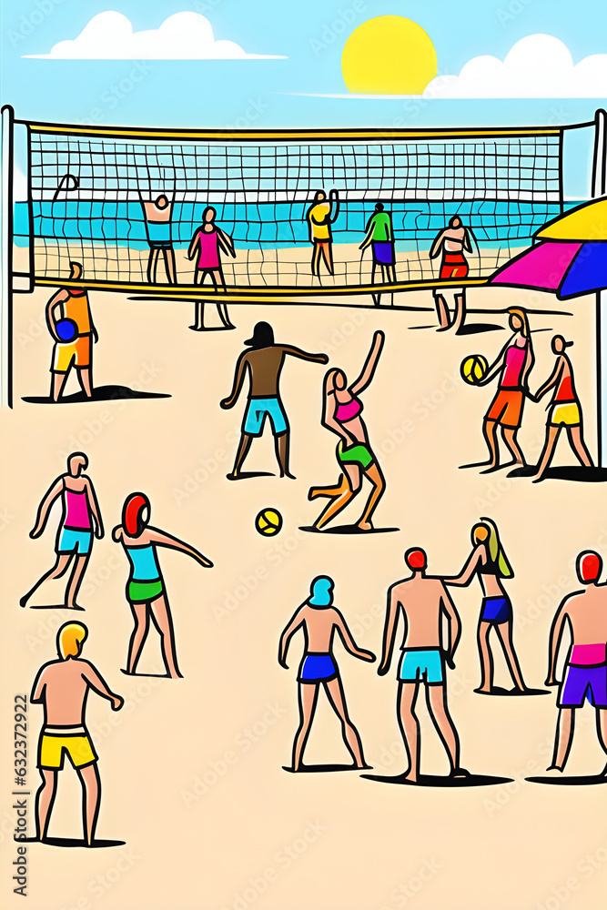 Fototapeta premium Beach Volleyball #1. Generative AI