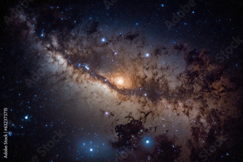 Backdrop of Milky Way and Sars night sky. Generative AI