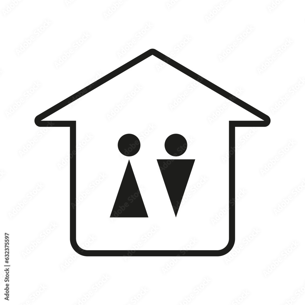 Stay home icon. Stay at home sign. Vector illustration. Eps 10. Stay home icon. Stay at home sign. Vector illustration. Eps 10.
