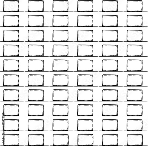Identical cartoon cobblestones lie in rows