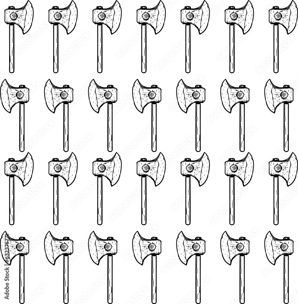 Woodcutter's tool or many axes as background for carpentry projects Woodcutter's tool or many axes as background for carpentry projects