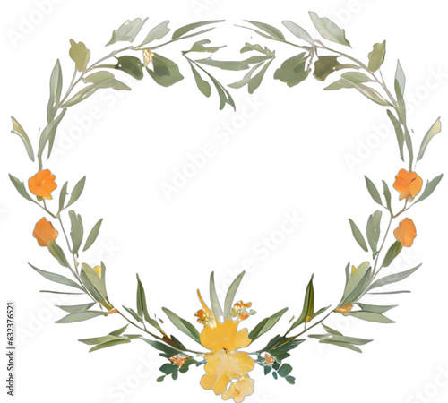 heart frame made of flowers, isolated, heart floral frame for design, generative ai © Color Addict