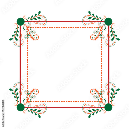 cute florel frame shape design photo