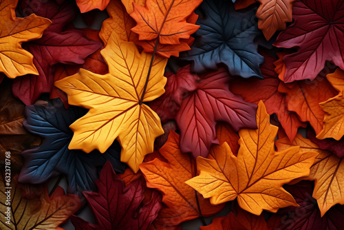 A Colorful Autumn Tapestry: Vibrant Leaves Painting a Seasonal Background
