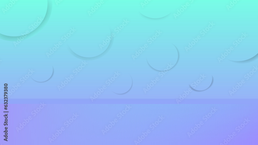 Blue green falling circles over light blue platform gradient background. Blue green falling circles over light blue platform gradient background.