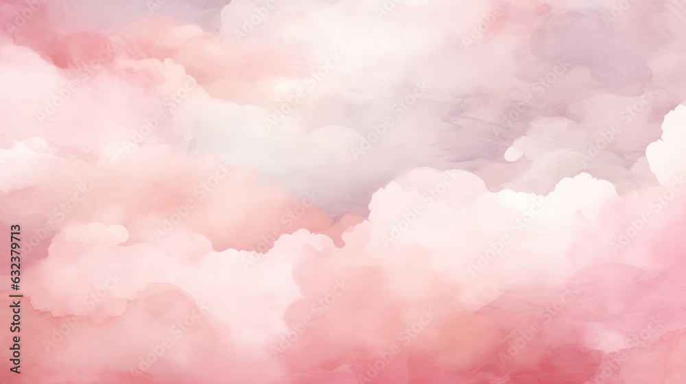 Naklejka premium Soft pink texture watercolor clouds background, abstract