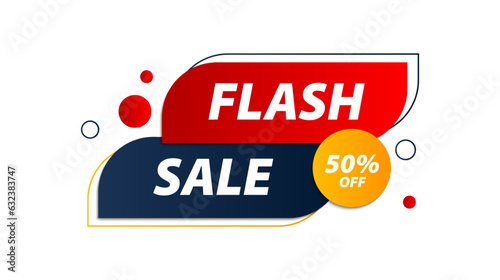 Flash sale label. Sale discount message symbol. Sale advertising sign. Flash sale banner, poster. Special offer badge shape. Vector illustration