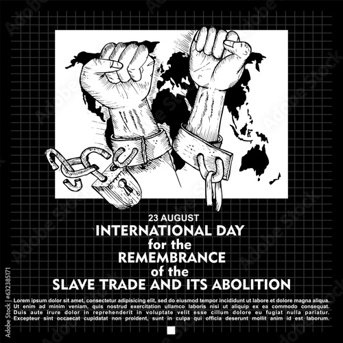 International Day for the remembrance of the slave trade and its abolition, poster and banner vector