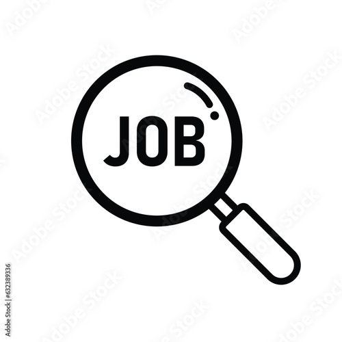 search job looking for job symbolic magnifying glass on job text