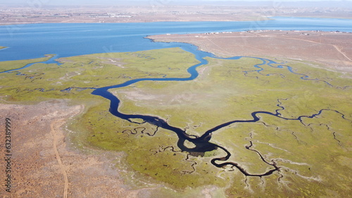 DRONE PHOTOGRAPHY OF THE WETLANDS IN SAN QUINTIN BAJA CALIFORNIA MEXICO