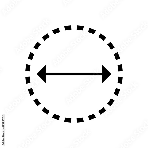 diameter icon vector flat illustration on white background..eps