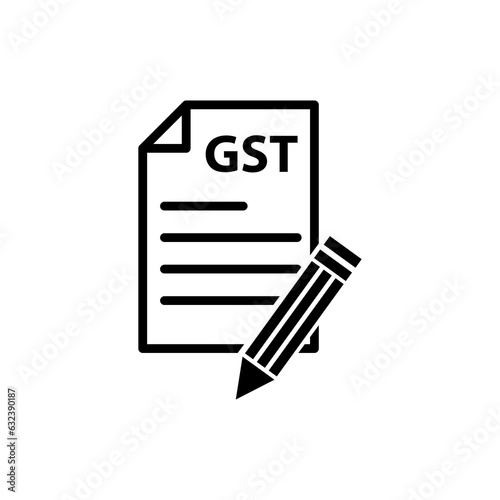 Goods and Service Tax acronym GST, vector flat illustration on white background.