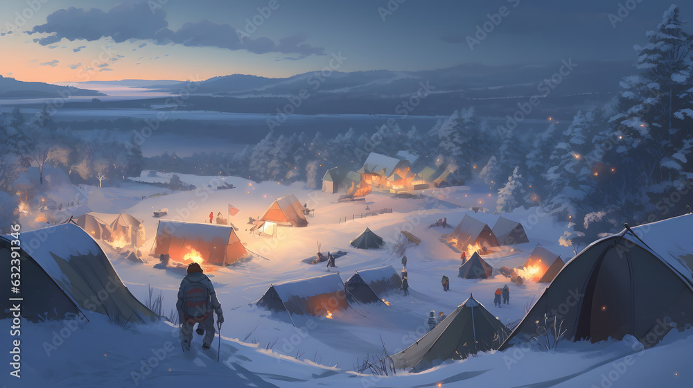 冬のキャンプの楽しみ No.019  Enjoying Winter Camping Generative AI