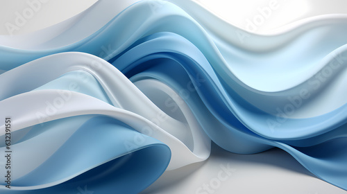 Dreamy Waves: Futuristic Blue Abstracts in Light White