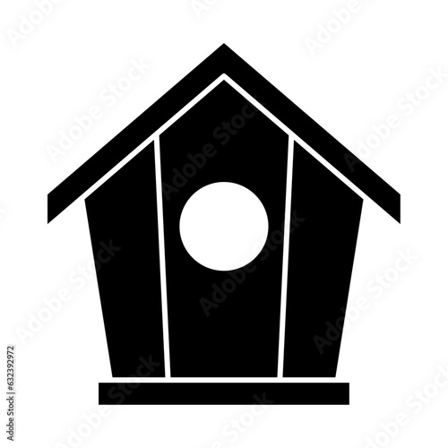 シンプルな鳥小屋のシルエット