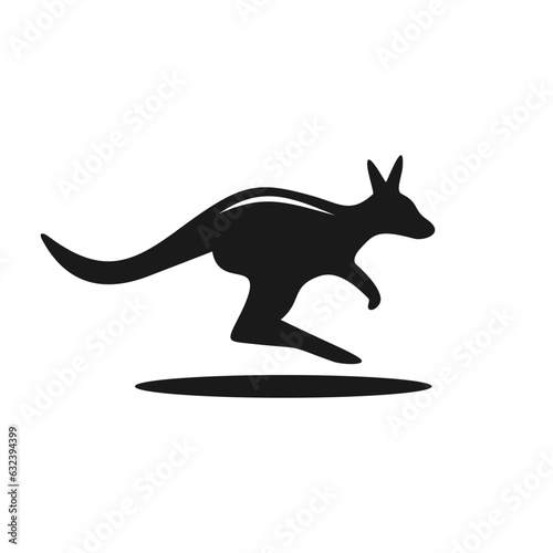 silhouette jumping kangaroo vector illustration