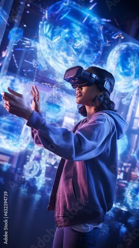 Immersion into the virtual and augmented realities highlighting the marvel of technology and fusion of reality with the digital realm