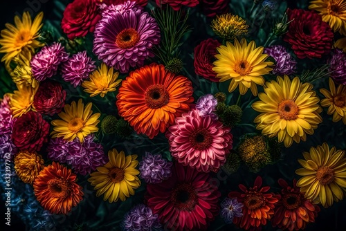 red and yellow flowers generated by AI tool