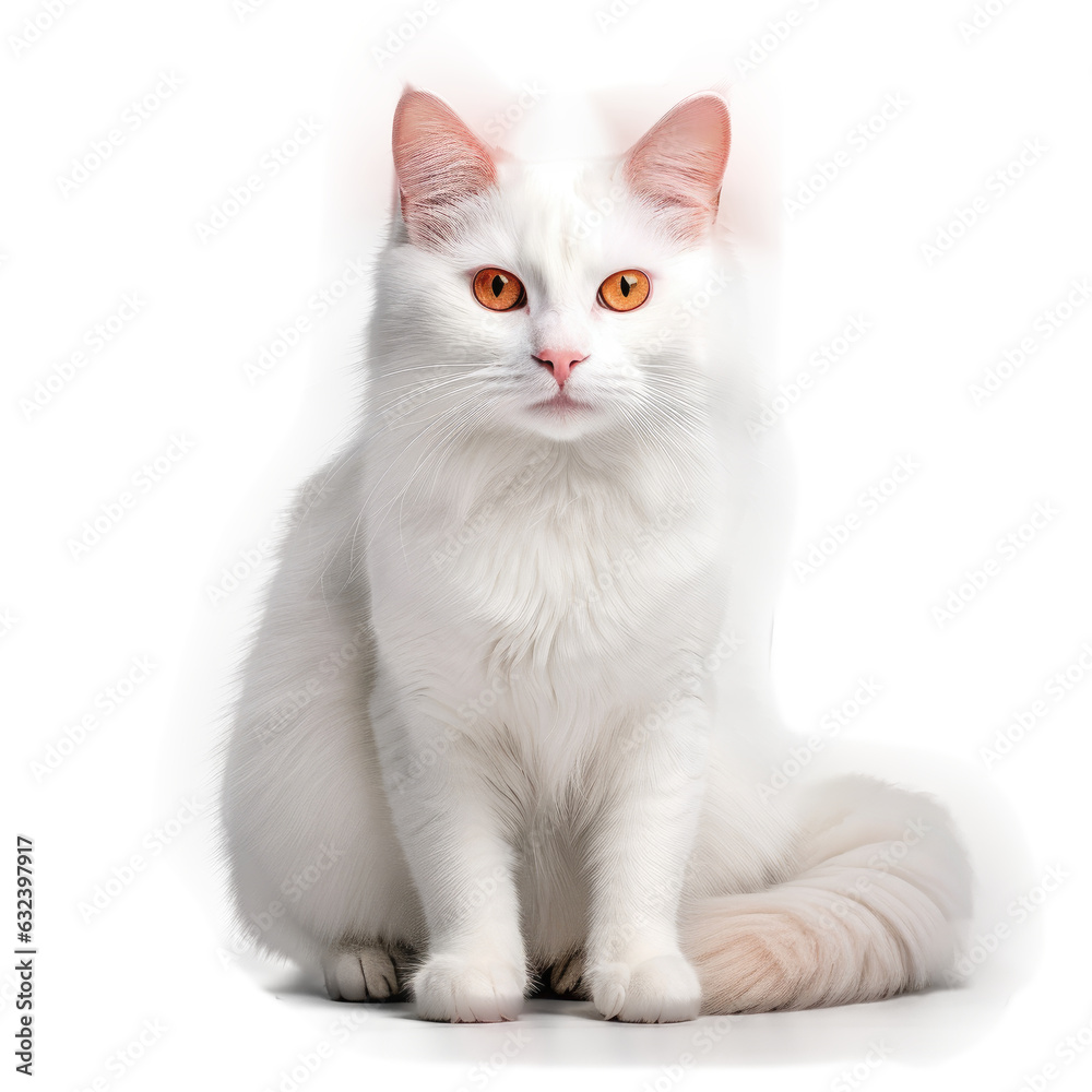 Turkish Van Cat  , Isolated On Transparent, PNG, HD
