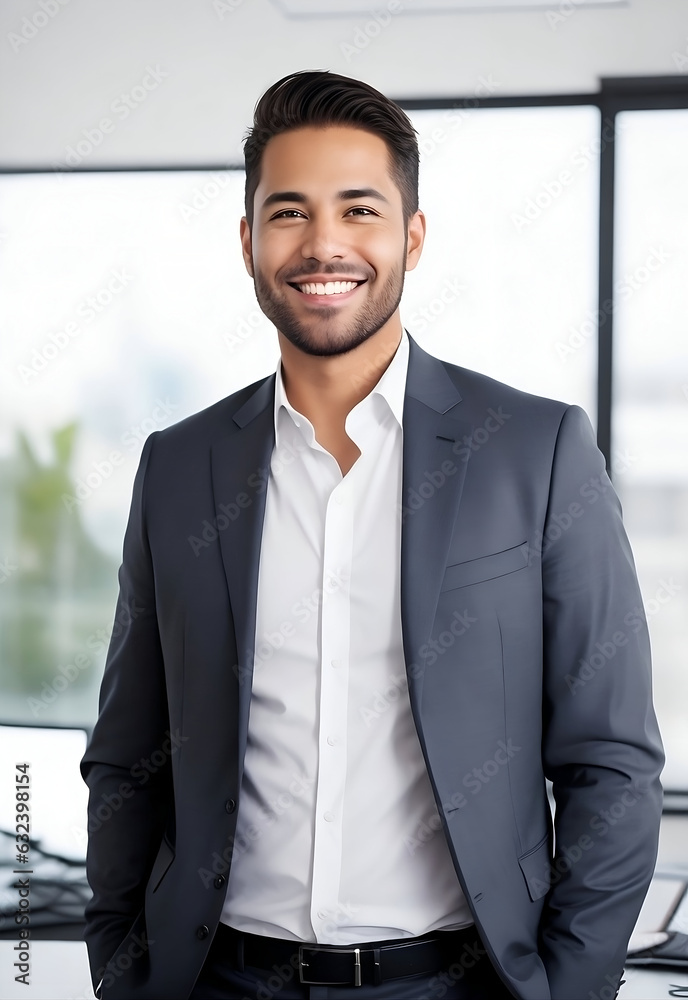 happy personality, smiling young CEO, handsome businessman in office room happy personality, smiling young CEO, handsome businessman in office room