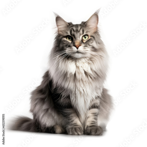 Norwegian Forest Cat , Isolated On Transparent, PNG, HD
