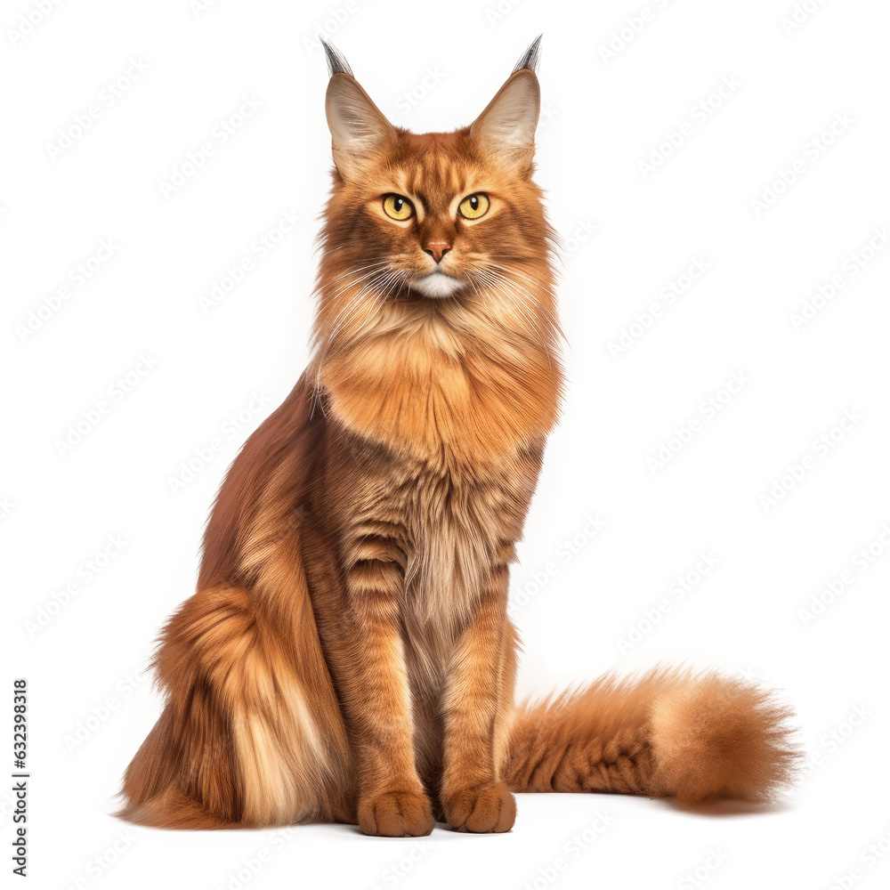 Somali Cat , Isolated On Transparent, PNG, HD
