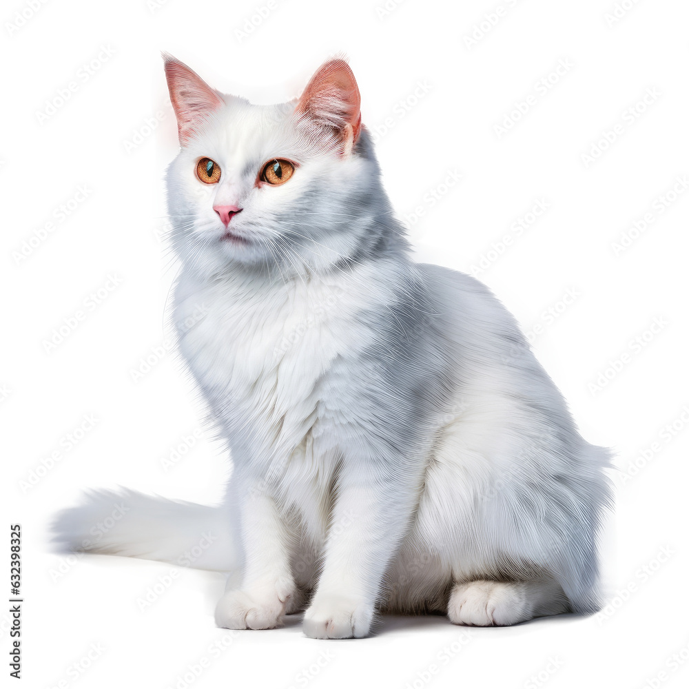Turkish Van Cat , Isolated On Transparent, PNG, HD